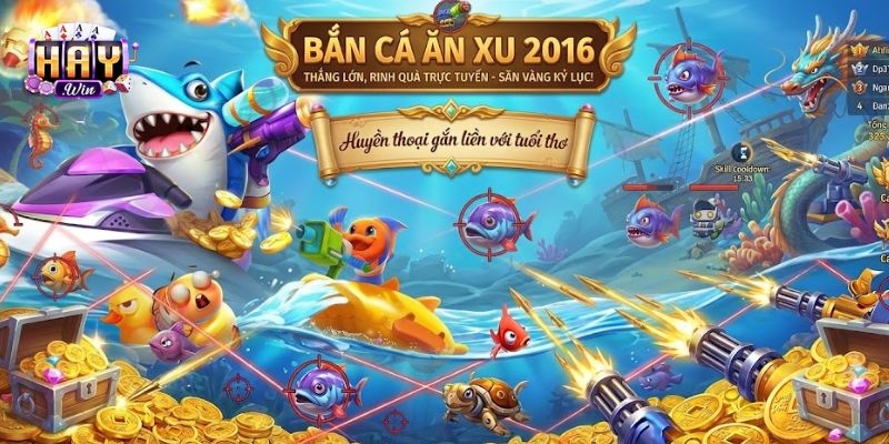 Người chơi sử dụng pháo trong bắn cá ăn xu 2016