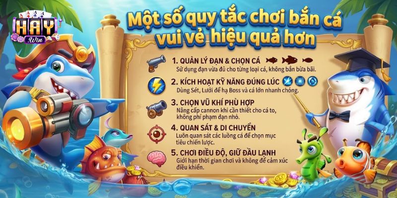 Các quy tắc trong game bắn cá vui vẻ